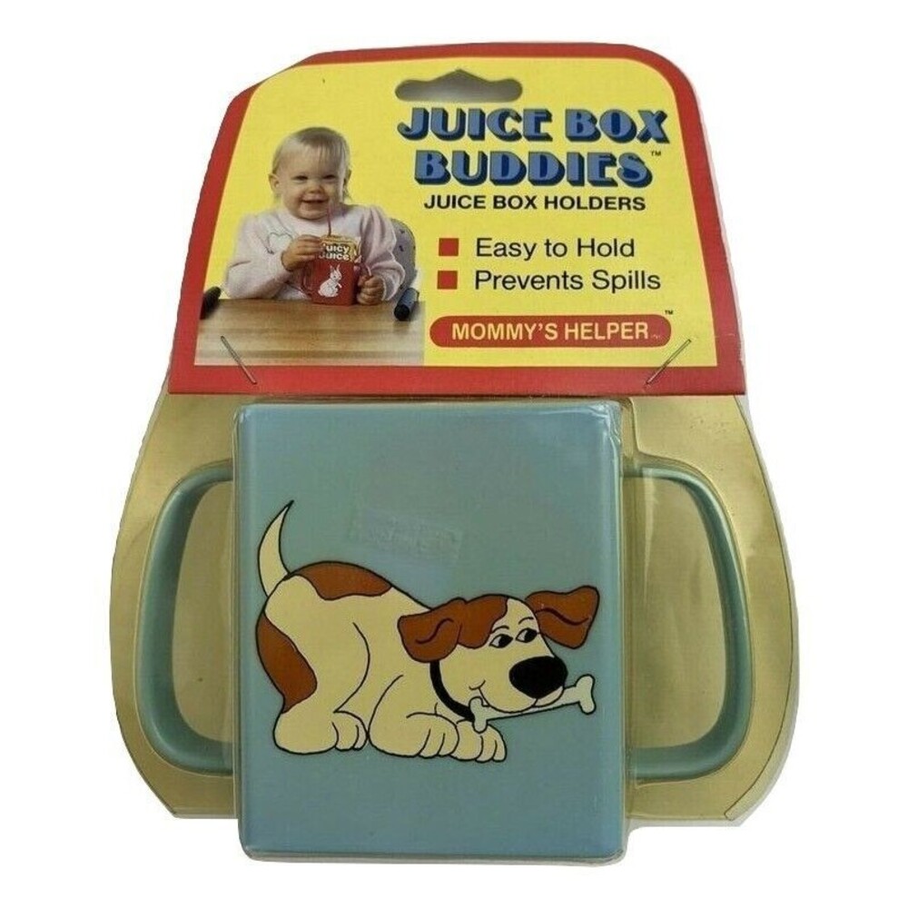 VTG Juice Box Holders Toddler Buddies Mommy's Helper Dog with bone Easy To Hold
